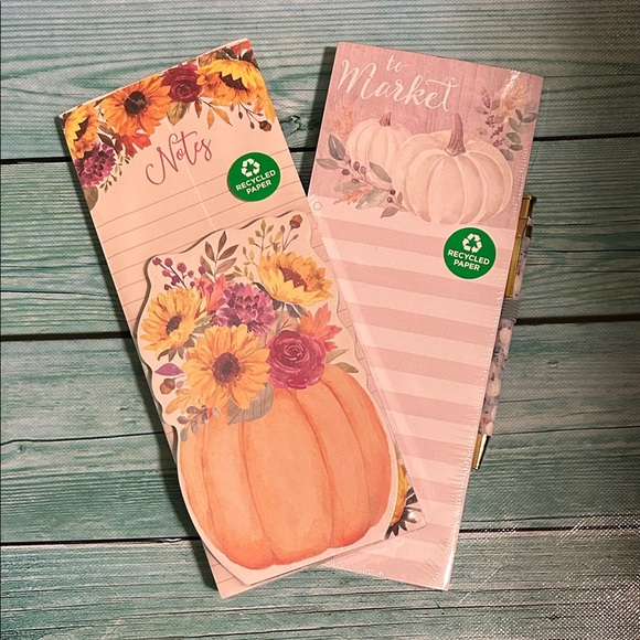 Floral and Pumpkin Notepad Set - Picture 1 of 5